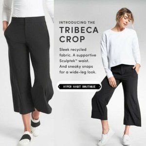 Athleta Black Tribeca Crop Wide Leg Pants